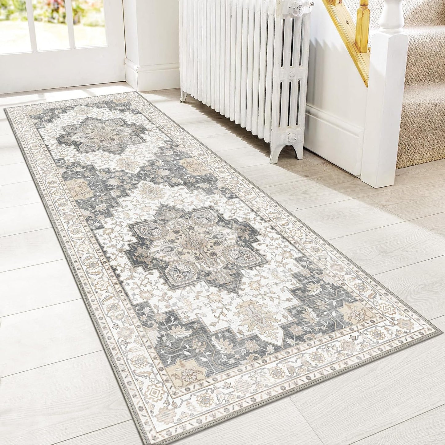 GENIMO Gorgeous Vintage Bohemian Print Machine Washable Runner Rug