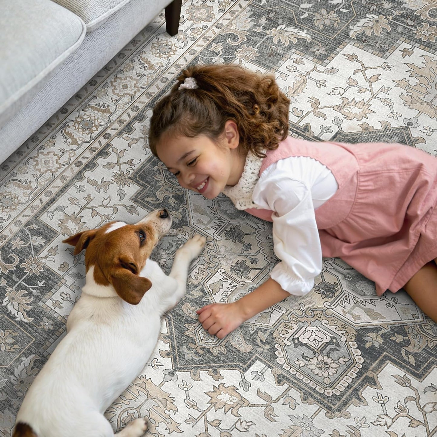 GENIMO Gorgeous Vintage Bohemian Print Machine Washable Runner Rug