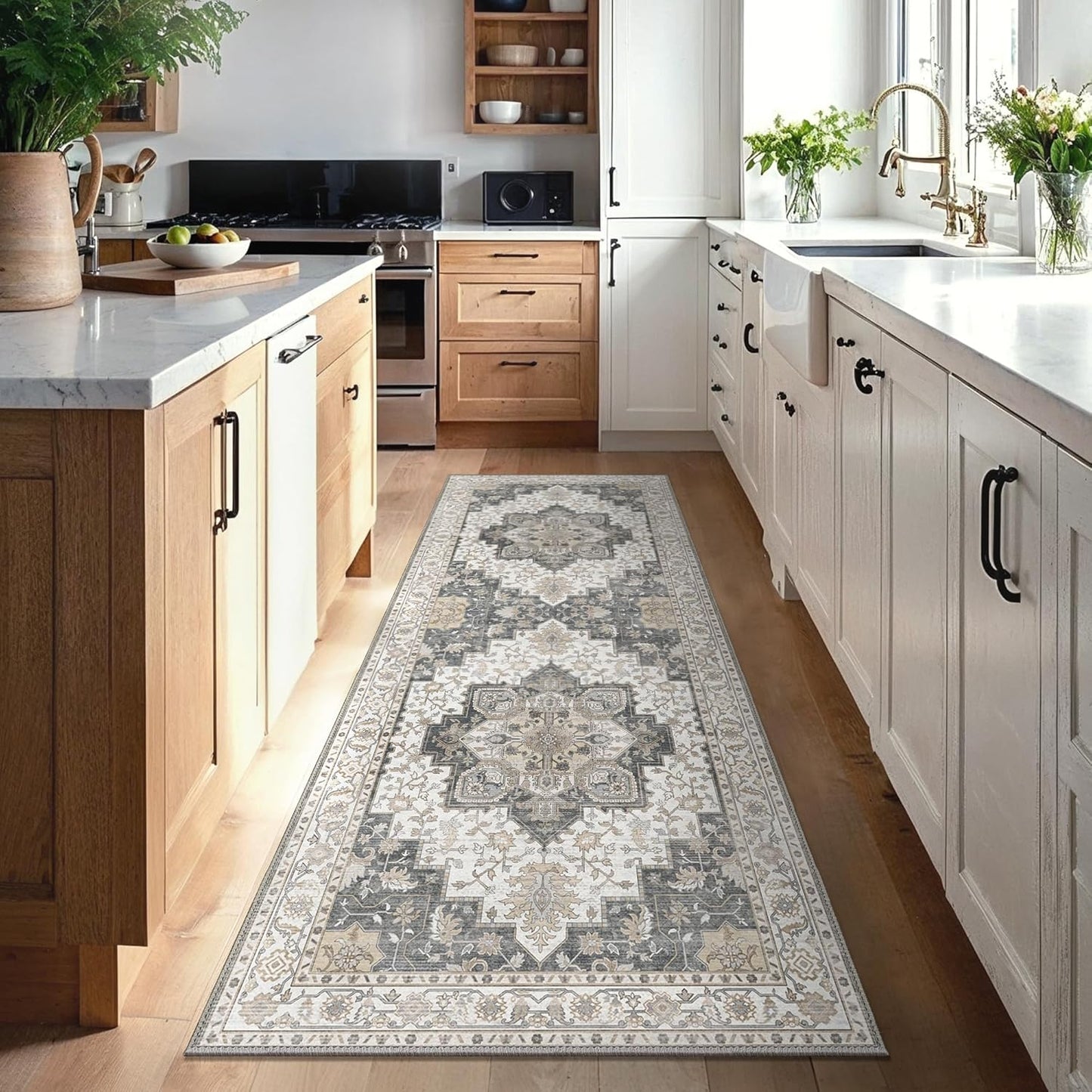 GENIMO Gorgeous Vintage Bohemian Print Machine Washable Runner Rug