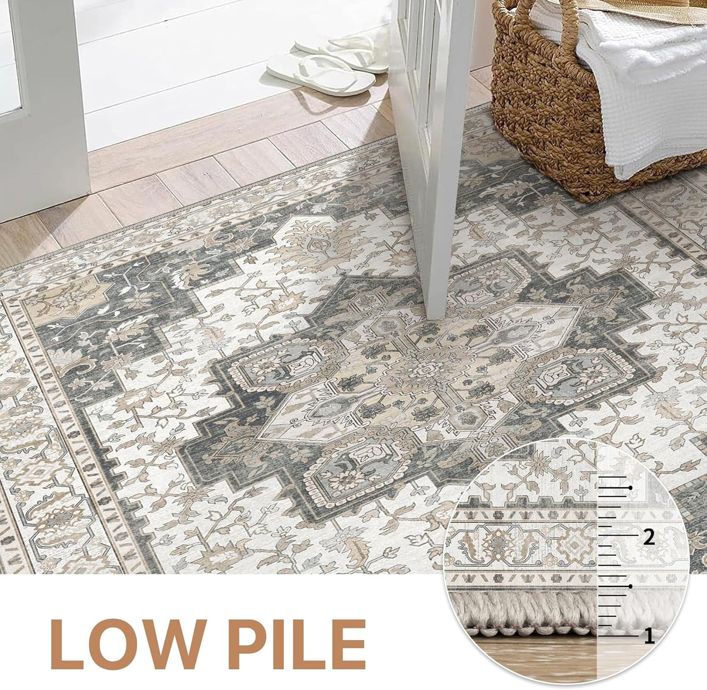 GENIMO Gorgeous Vintage Bohemian Print Machine Washable Runner Rug