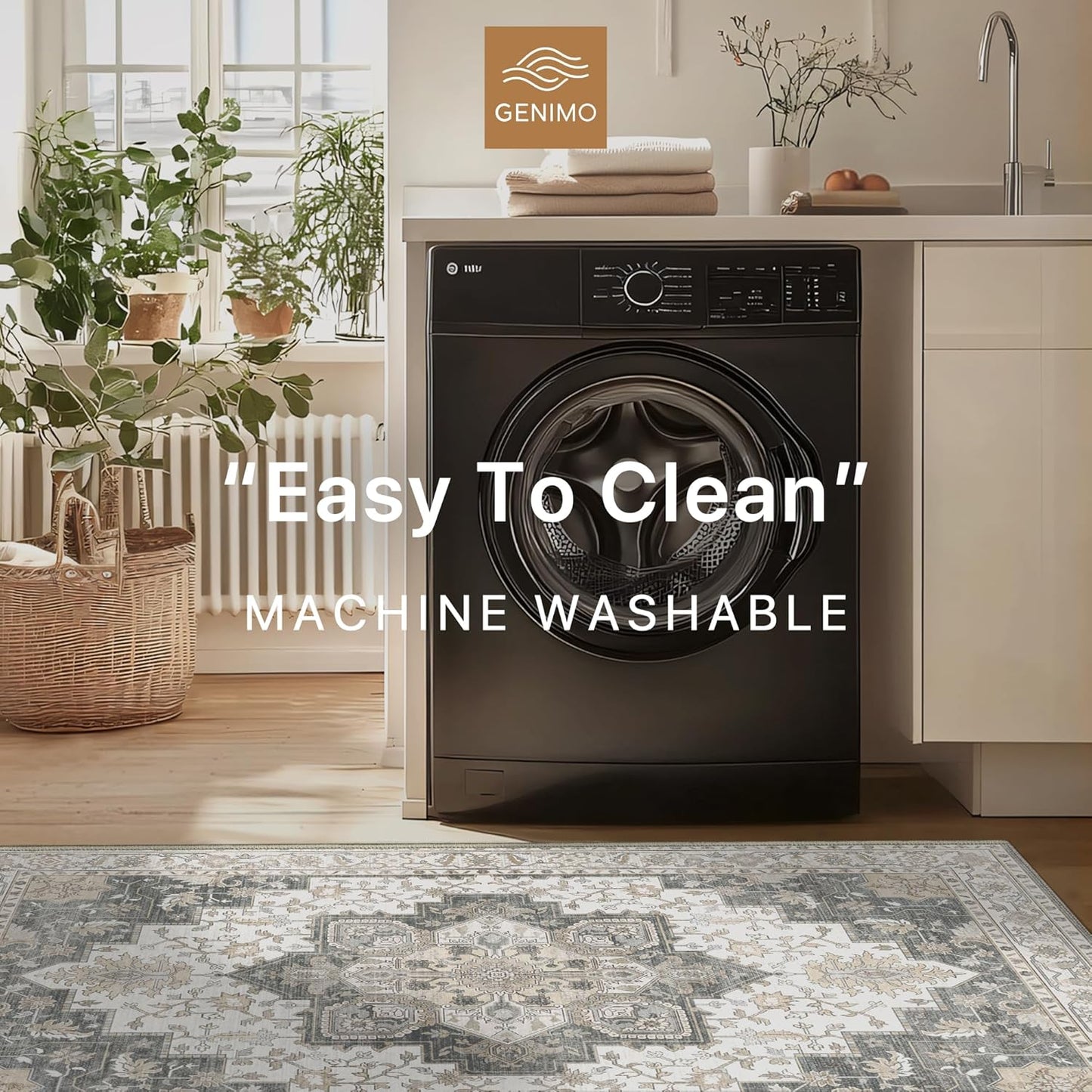GENIMO Gorgeous Vintage Bohemian Print Machine Washable Runner Rug