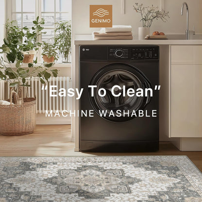 GENIMO Gorgeous Vintage Bohemian Print Machine Washable Runner Rug