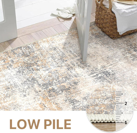 GENIMO Non-Slip Modern Abstract Slim Low Pile Carpet Area Rug
