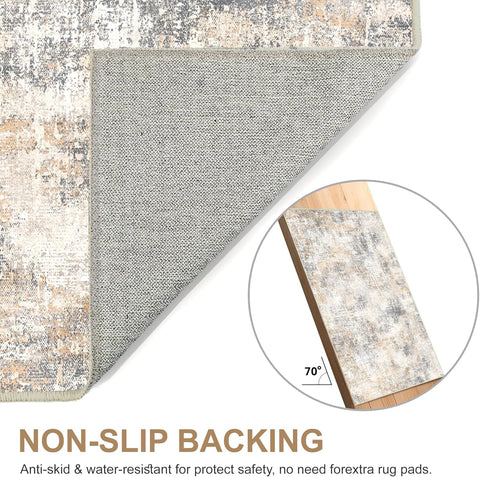 GENIMO Non-Slip Modern Abstract Slim Low Pile Carpet Area Rug