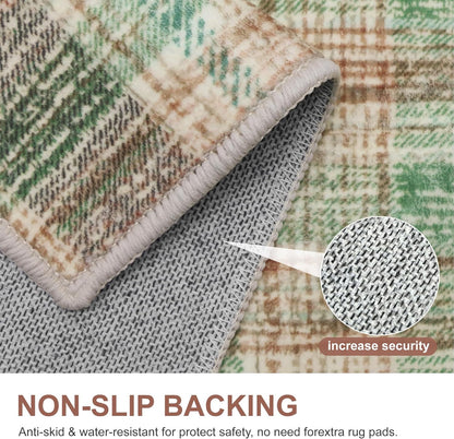 GENIMO Classic Plaid Print Machine Washable Non-Slip
