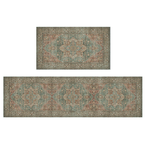 GENIMO 2Pcs Anti Fatigue Cushioned Kitchen Mat Non Slip Washable Runner Rug for Sink