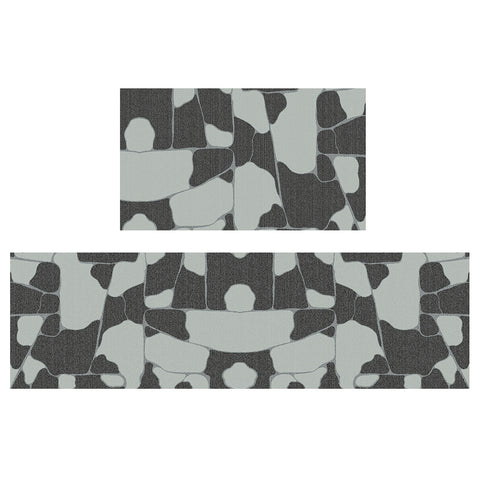 GENIMO 2Pcs Anti Fatigue Cushioned Kitchen Sink Mat Non Slip Washable Runner Rug in Geometry