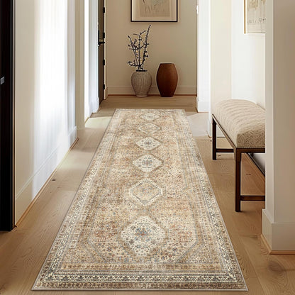 GENIMO Machine Washable Runner Rug Non Slip Carpet with Gripper