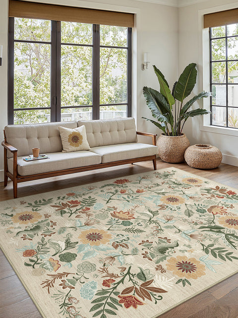 GENIMO Washable Modern  Forest Botanical Non Slip Area Rugs