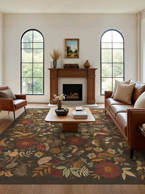GENIMO Washable Modern  Forest Botanical Non Slip Area Rugs