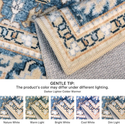 GENIMO Vintage Floral Rug Non-Shedding Distressed Area Rug