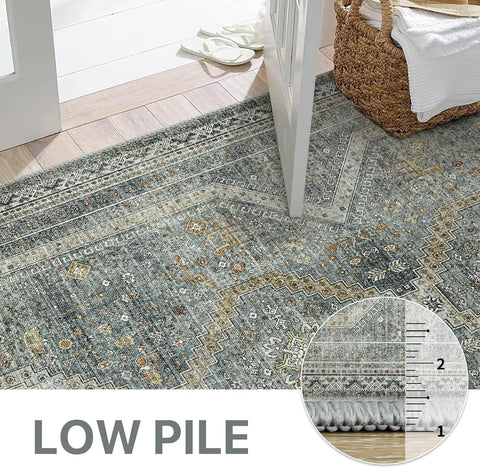 GENIMO Machine Washable Runner Rug Non Slip Carpet with Gripper