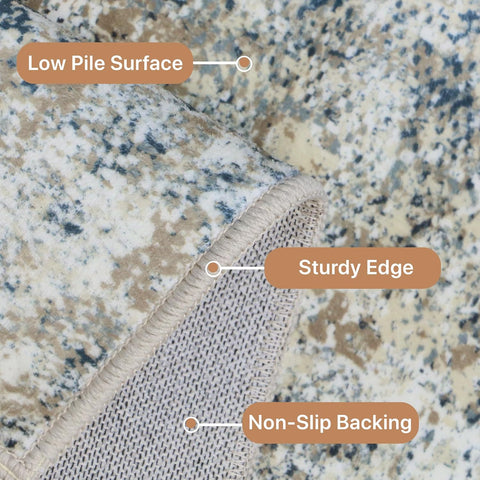 GENIMO Modern Foggy Abstract Texture Washable Area Rug