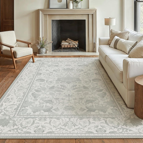 GENIMO Aesthetic Floral Pattern Print Area Rug