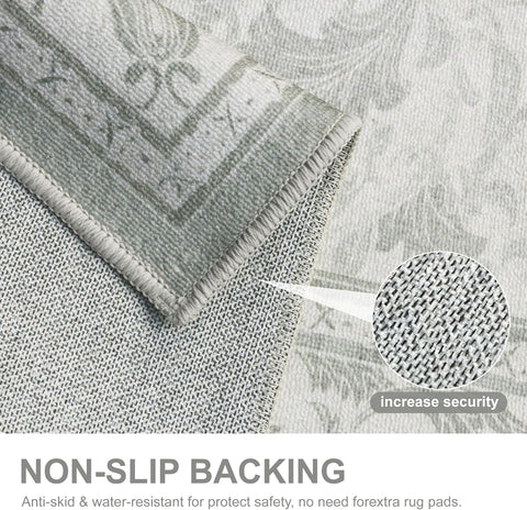 GENIMO Aesthetic Floral Pattern Print Area Rug
