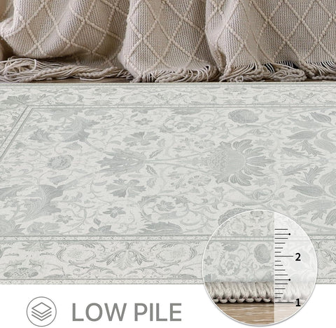 GENIMO Aesthetic Floral Pattern Print Area Rug