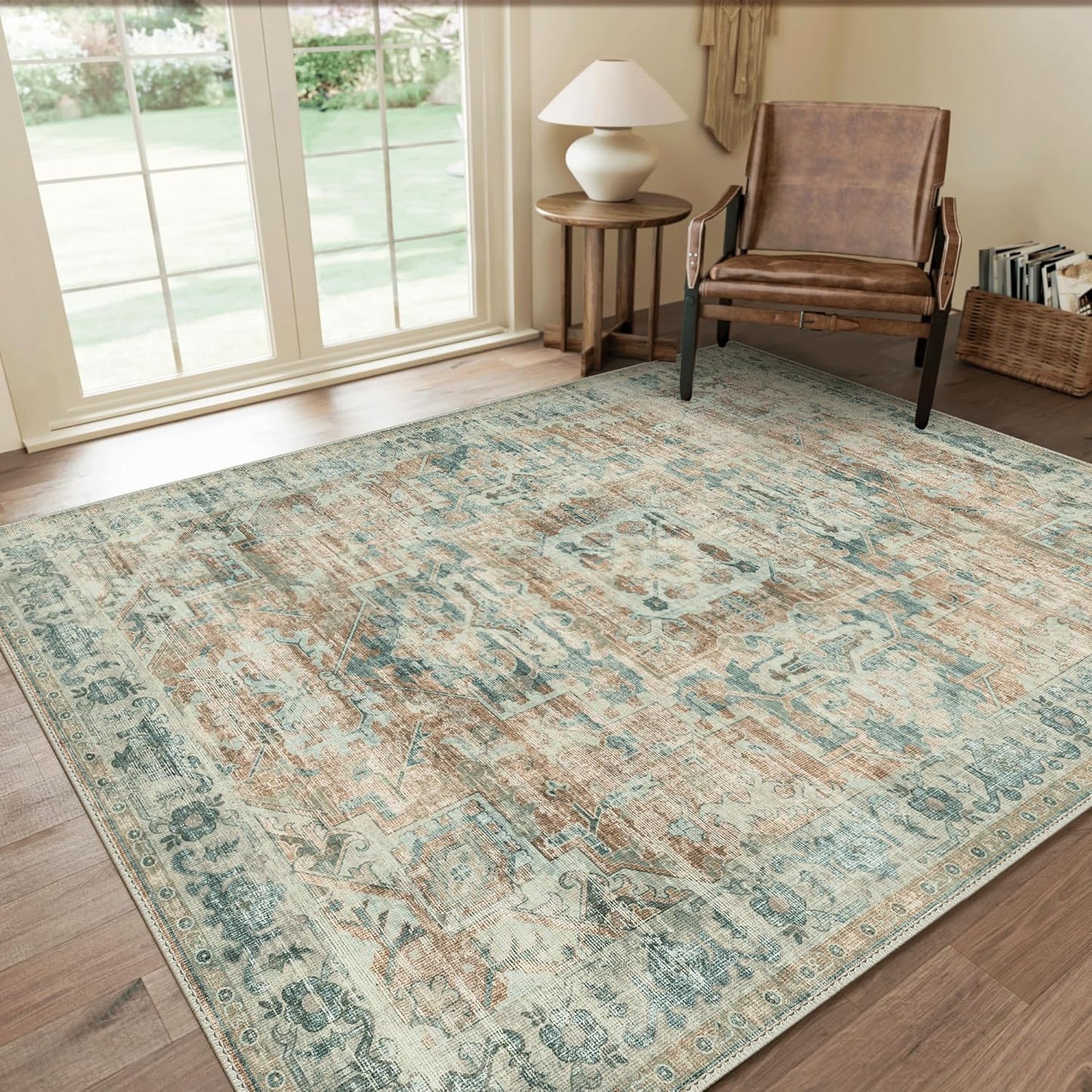 GENIMO Aged Lattice Print Area Rug
