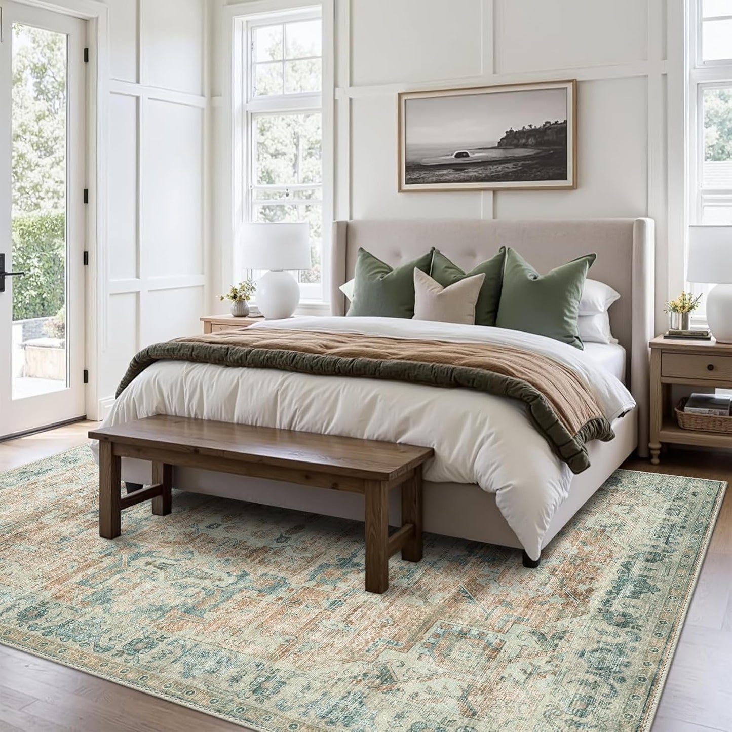 GENIMO Aged Lattice Print Area Rug