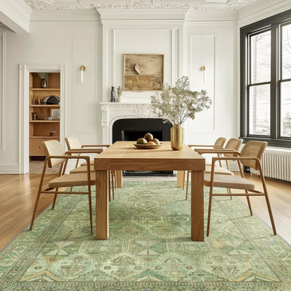 GENIMO Vintage Classic Print Cool Color Washable Area Rug