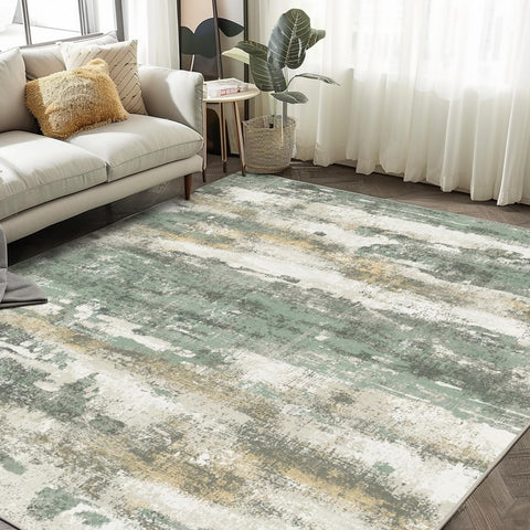 GENIMO Modern Abstract Print Soft Area Rugs Green