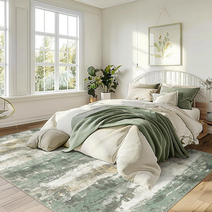 GENIMO Modern Abstract Print Soft Area Rugs Green