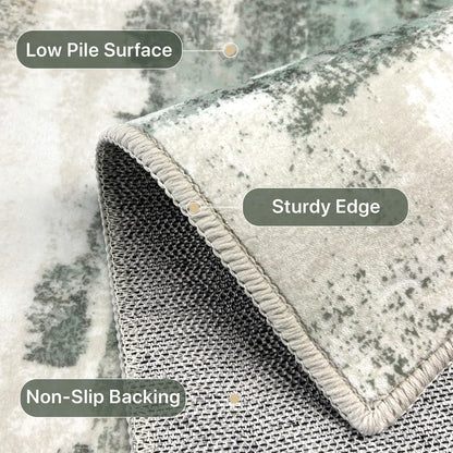 GENIMO Modern Abstract Print Soft Area Rugs Green
