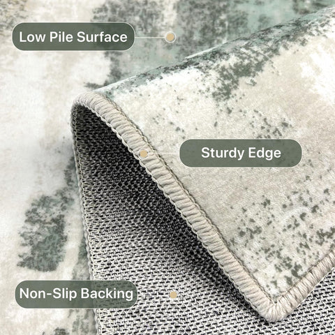 GENIMO Modern Abstract Print Soft Area Rugs Green