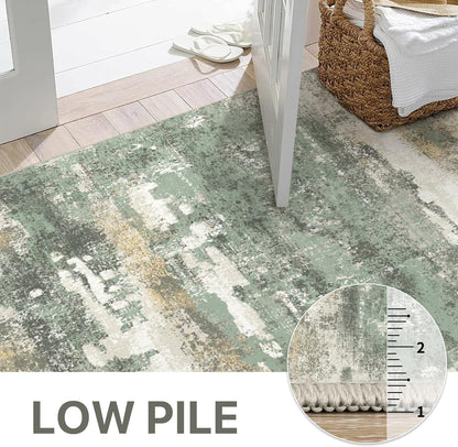 GENIMO Modern Abstract Print Soft Area Rugs Green