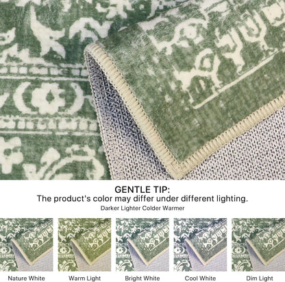 GENIMO Flourishing Floral Print Machine Washable Area Rug
