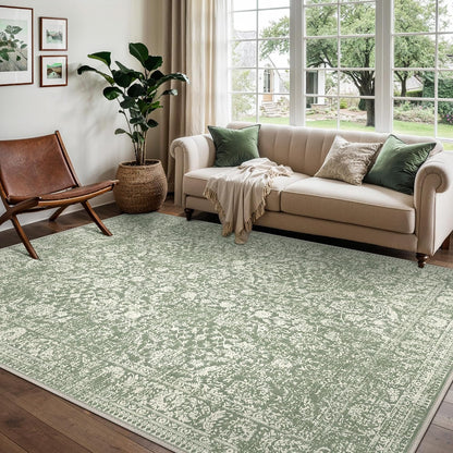 GENIMO Flourishing Floral Print Machine Washable Area Rug