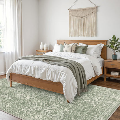 GENIMO Flourishing Floral Print Machine Washable Area Rug