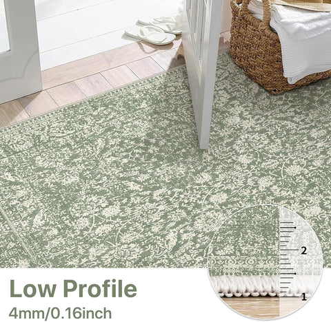 GENIMO Flourishing Floral Print Machine Washable Area Rug