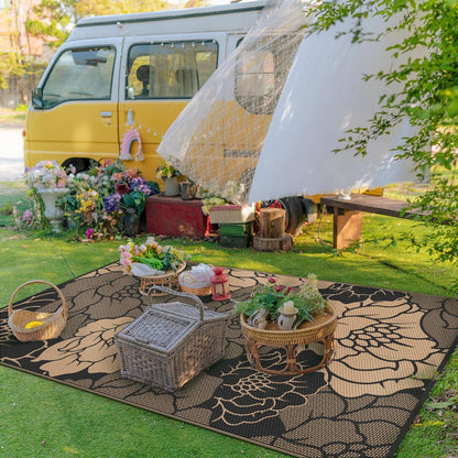 GENIMO Multi Floral Double Sided Waterproof Outdoor Rug