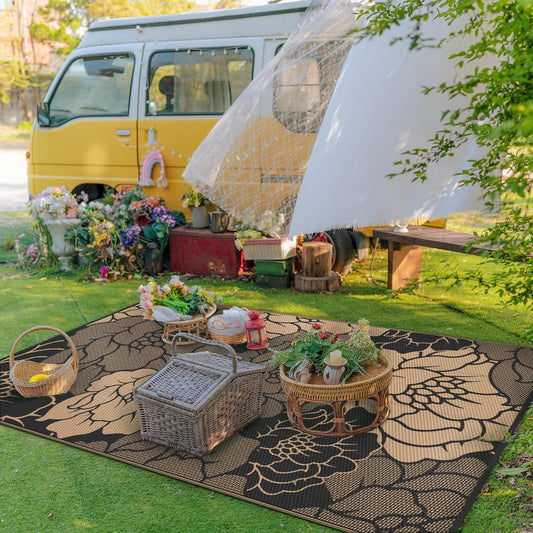 GENIMO Multi Floral Double Sided Waterproof Outdoor Rug