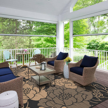 GENIMO Multi Floral Double Sided Waterproof Outdoor Rug