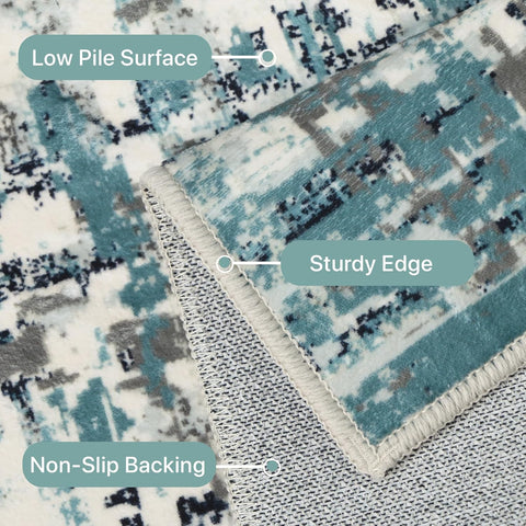 GENIMO Modern Abstract Line Art Machine Washable Area Rug