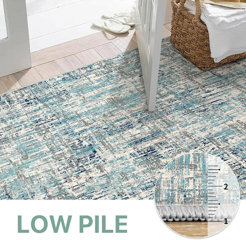 GENIMO Modern Abstract Line Art Machine Washable Area Rug