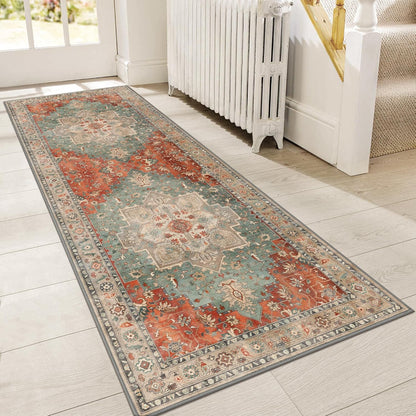GENIMO Vintage Print Machine Washable Runner Rug