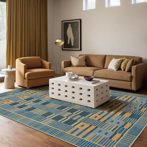 GENIMO Modern Minimalist Line Art Washable Non-Slip Area Rug