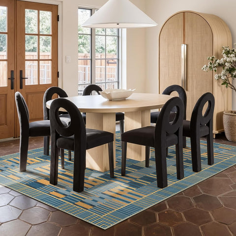 GENIMO Modern Minimalist Line Art Washable Non-Slip Area Rug