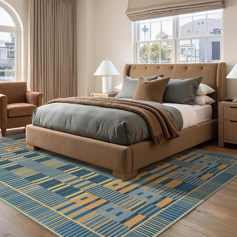 GENIMO Modern Minimalist Line Art Washable Non-Slip Area Rug