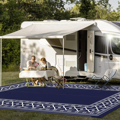 GENIMO Bohemian Style Waterproof Outdoor Rug Blue
