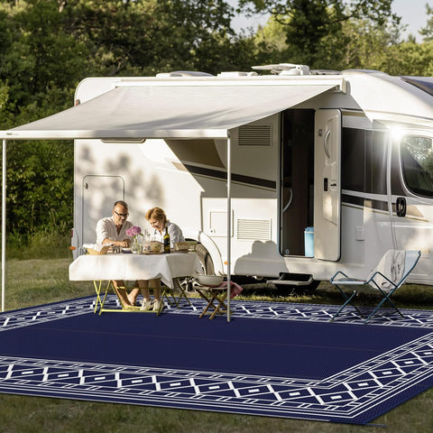 GENIMO Bohemian Style Waterproof Outdoor Rug Blue