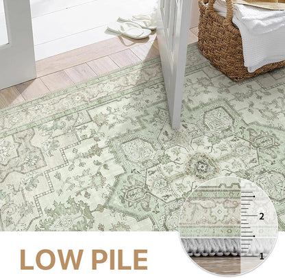 GENIMO Runner Rug Machine Washable Vintage Bohemian Print