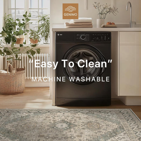 GENIMO Machine Washable Symmetrical Totem Print Non-Slip Area Rug