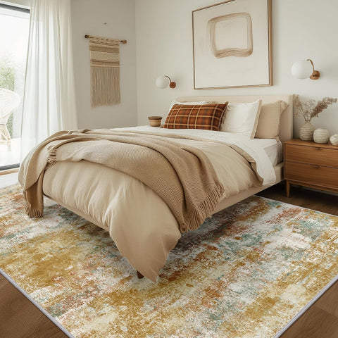 GENIMO Modern Abstract Print Soft Area Rug Orange