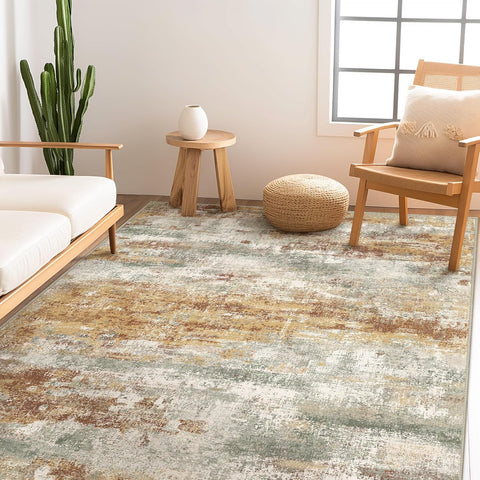 GENIMO Modern Abstract Print Soft Area Rug Orange