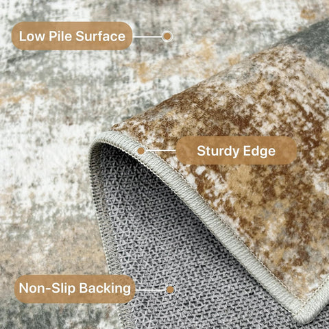 GENIMO Modern Abstract Print Soft Area Rug Orange