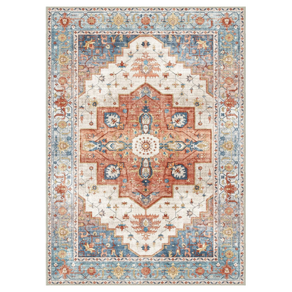 GENIMO Non Slip Indoor Soft Distressed Lightweight Thin Low Pile Area Rug