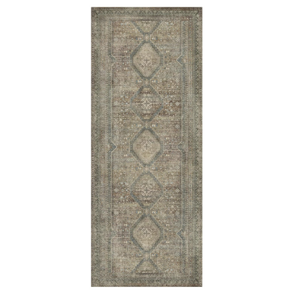GENIMO Machine Washable Runner Rug Non Slip Carpet with Gripper Green/Blue